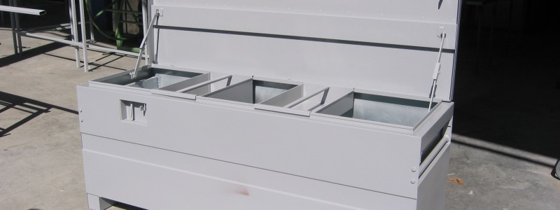 cassa porta attrezzi in acciaio verniciato